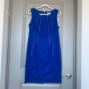Calvin Klein Blue Dress w Zipper Detail - Size 12